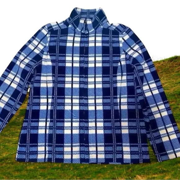 Liz Claiborne Full Zip Plaid Fleece Size M - Picture 3 of 6
